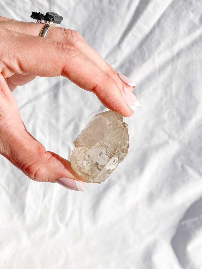 Smoky Himalayan Quartz Cluster with Inclusions 44g