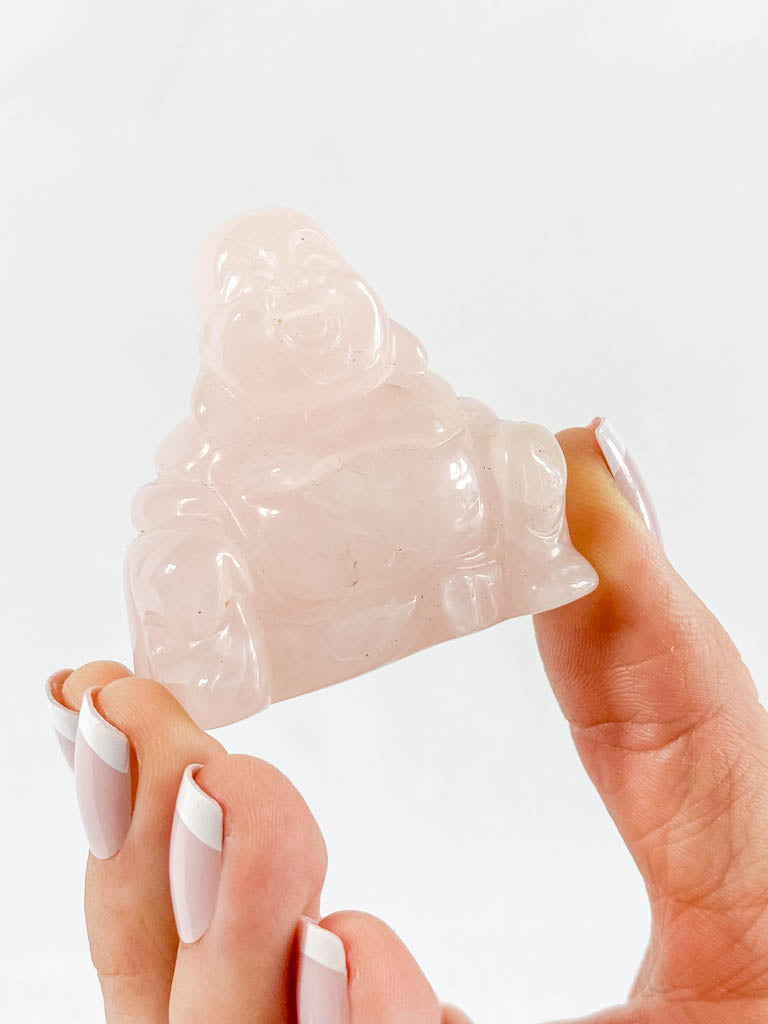 Rose Quartz Buddha Carving