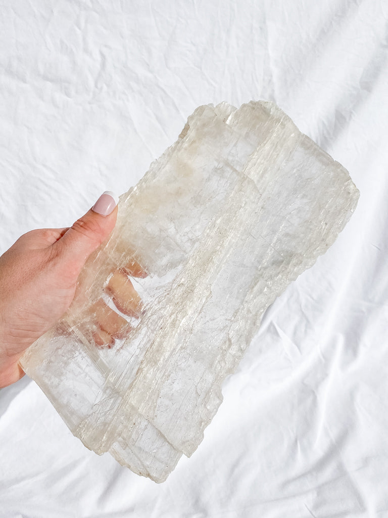 Selenite Gypsum Clear Slab 1.3kg