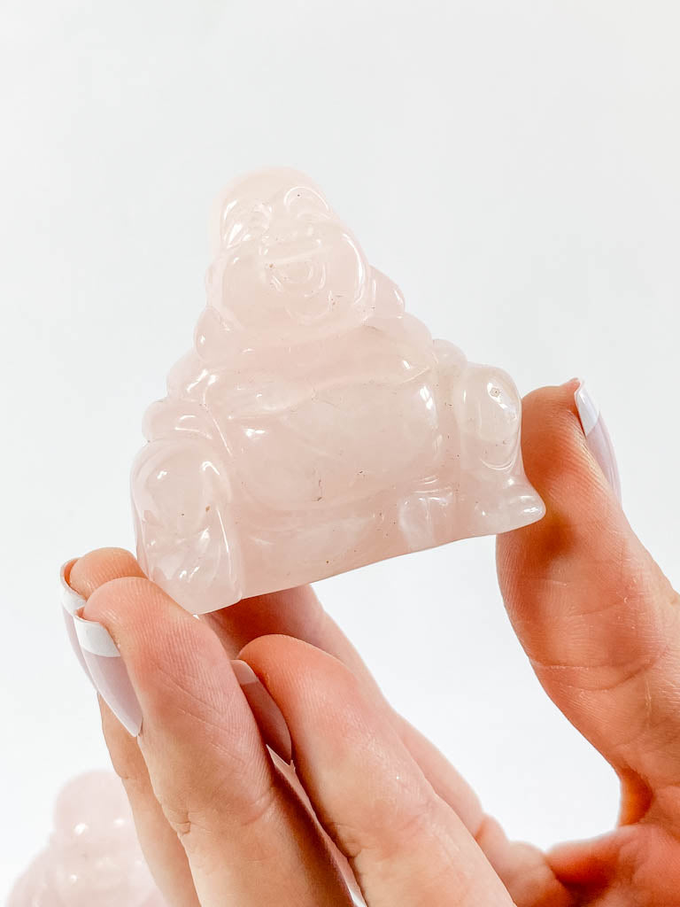 Rose Quartz Buddha Carving