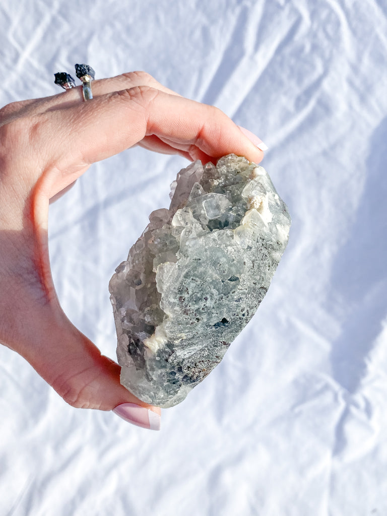 Quartz with Inclusions Mineral Specimen Cluster 388g