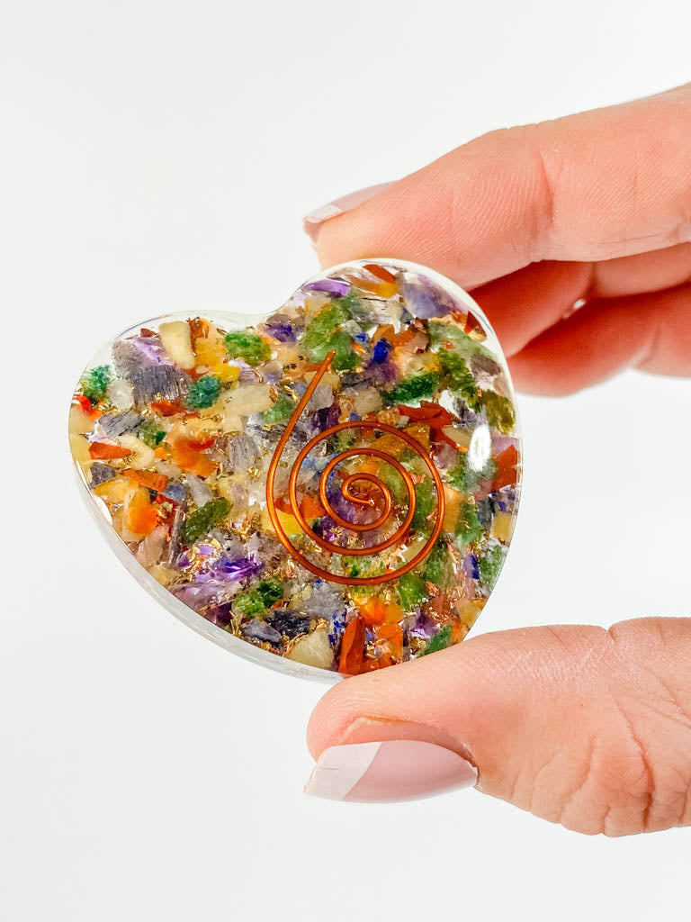 Orgonite Heart Mixed Stones | Medium