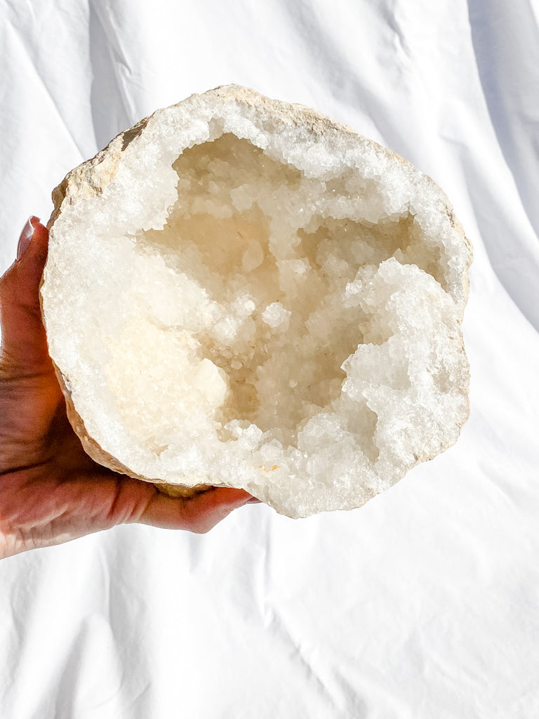 Clear Quartz and Calcite Geode Pair 3.4kg