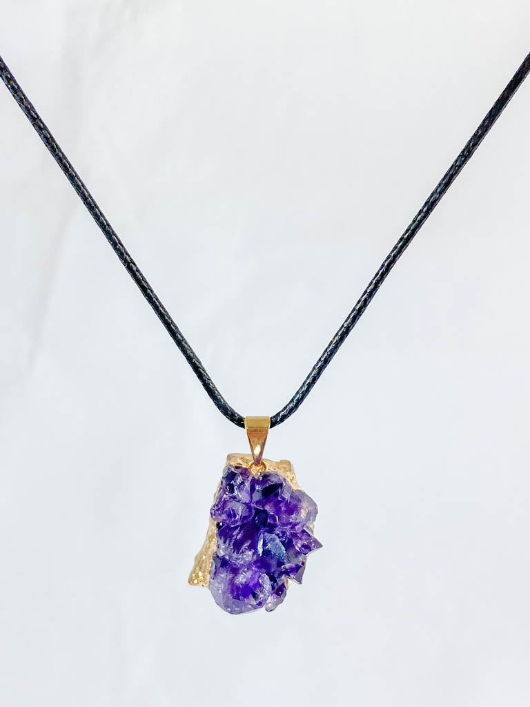 Amethyst Cluster Elegant Gold Plated Necklace