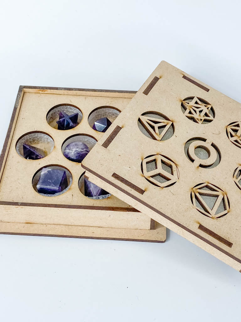 Platonic Solid Sacred Geometry Box | Amethyst