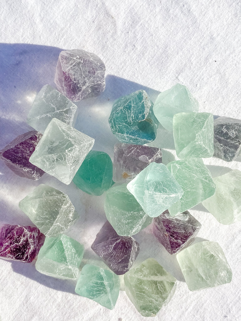 Fluorite Natural Octahedron Mixed Color | Mini