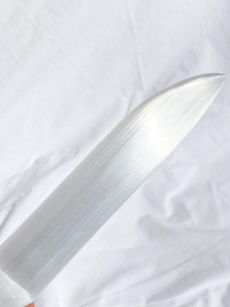 Selenite Ceremonial Dagger | Large