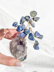 Wire Tree Sodalite on Amethyst Base