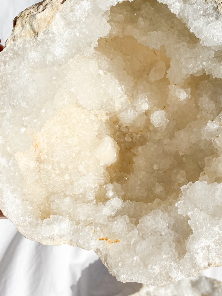 Clear Quartz and Calcite Geode Pair 3.4kg