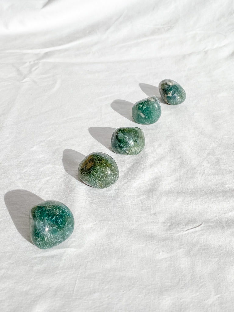 Green Moss Agate Tumbles | Medium