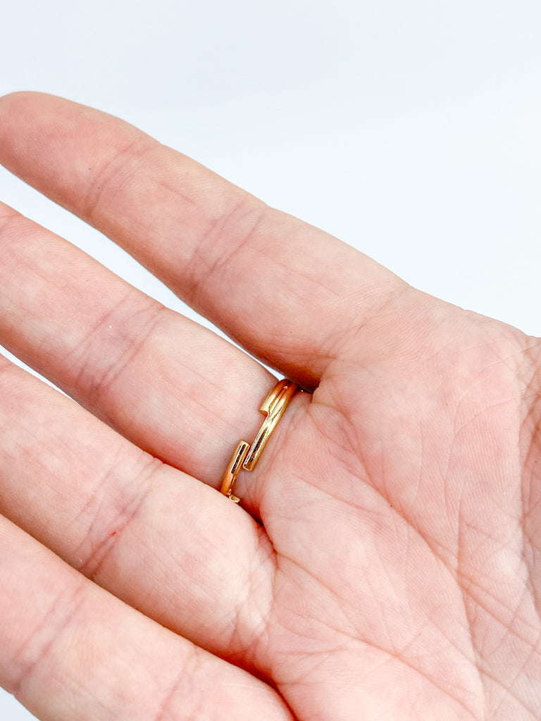 Kyanite Gold Plated Ring Wire Wrapped