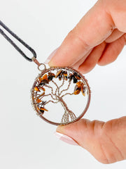 Tree of Life Pendant Tiger Eye