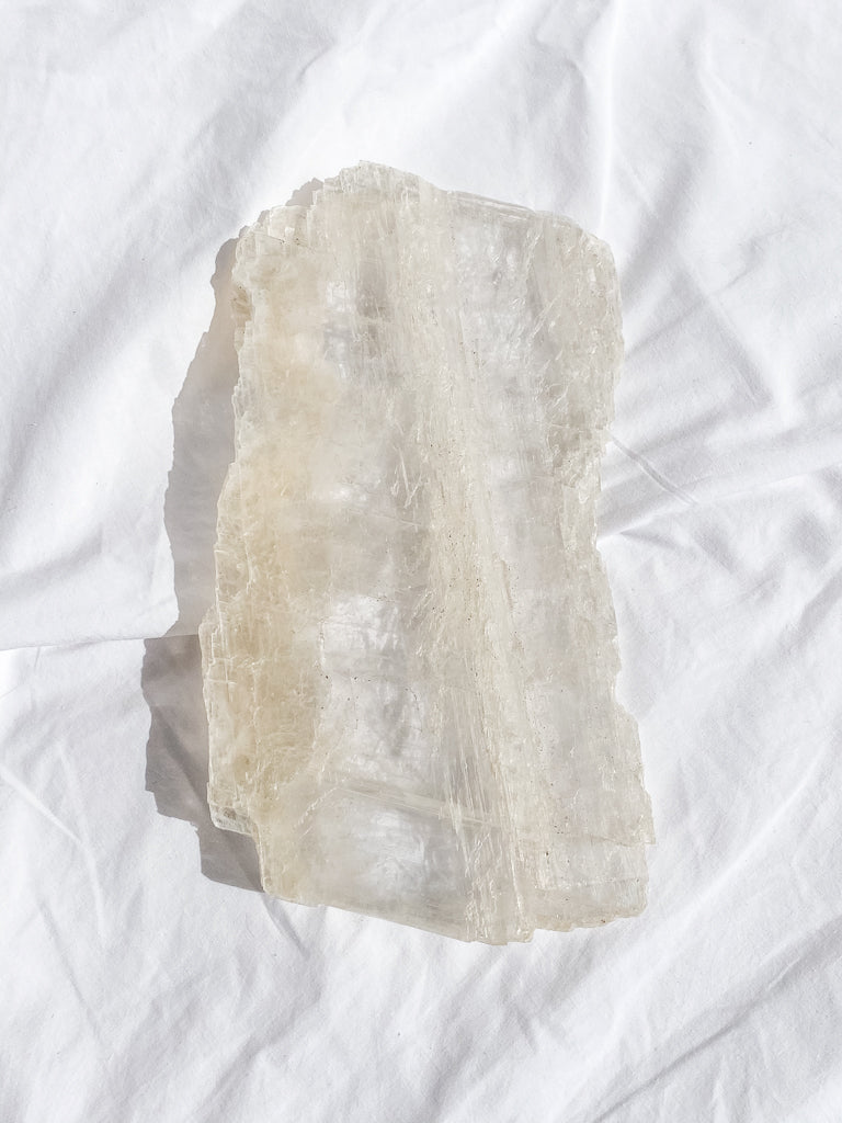 Selenite Gypsum Clear Slab 1.3kg