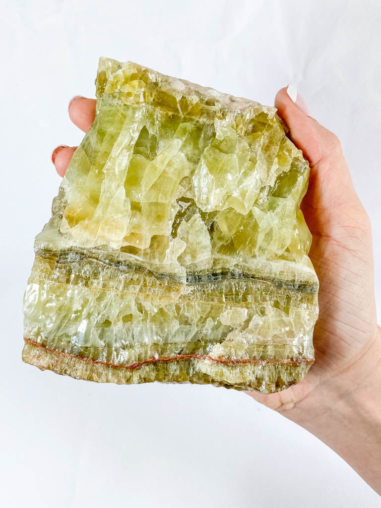 Green Calcite CutBase Natural 1.1kg