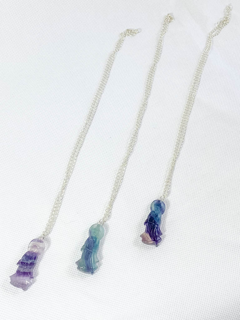 Fluorite Kuan Yin Pendant