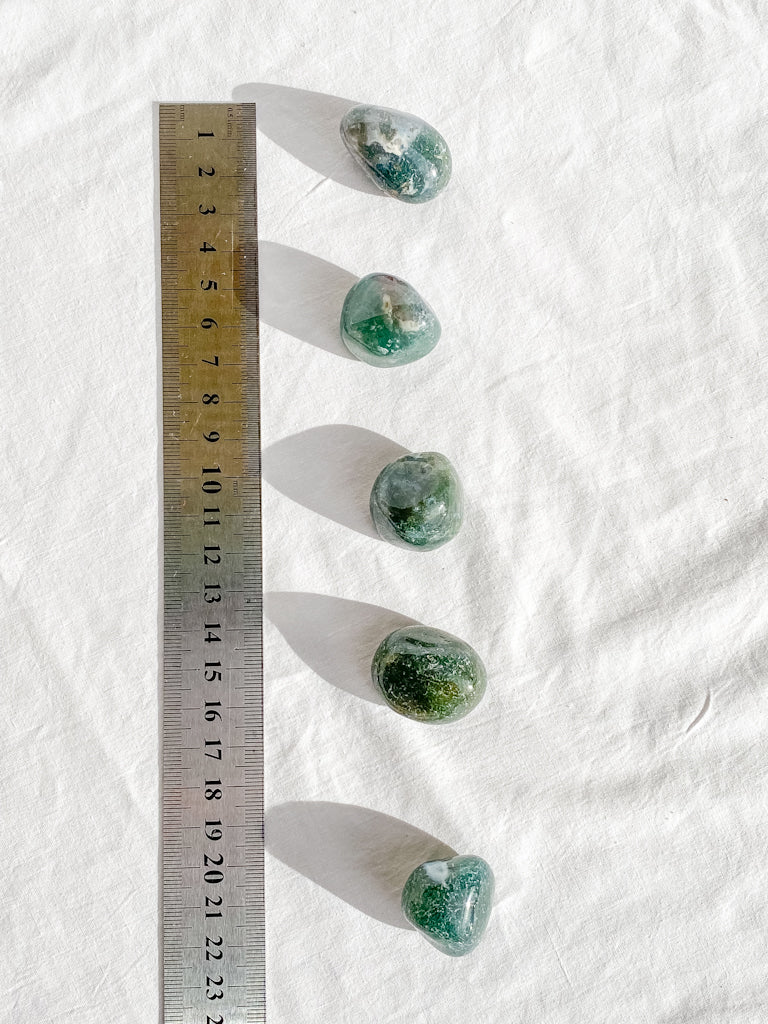 Green Moss Agate Tumbles | Medium