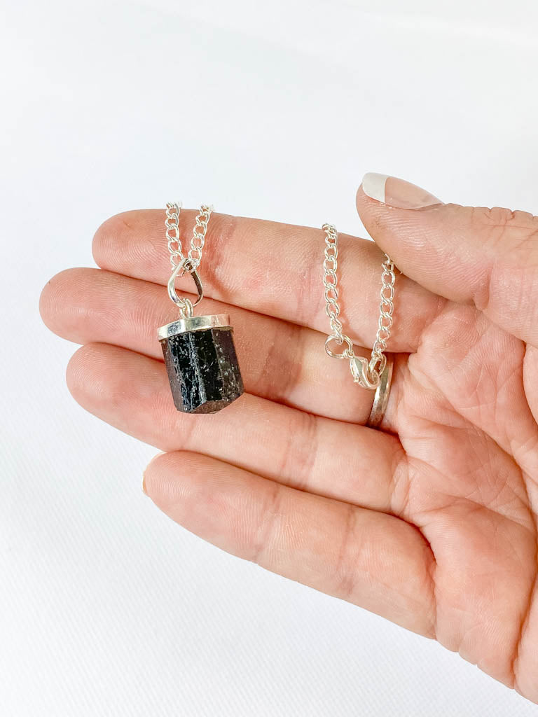 Black Tourmaline Natural Pendant Large