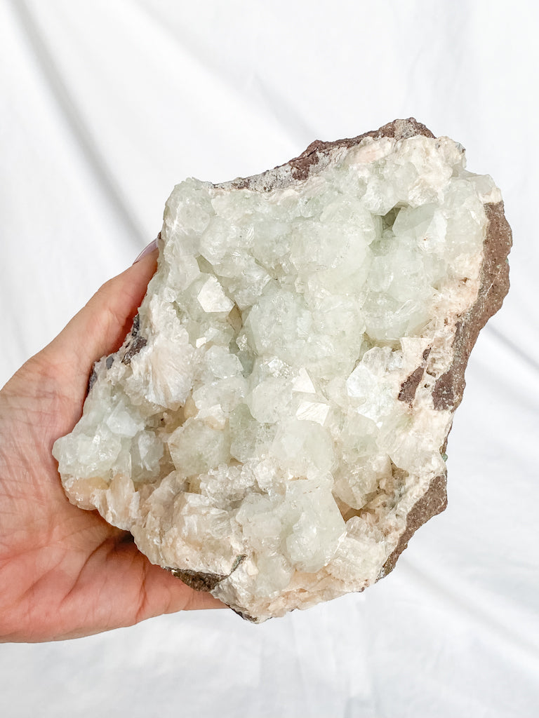 Green Apophyllite and StilBite Cluster 1.5kg