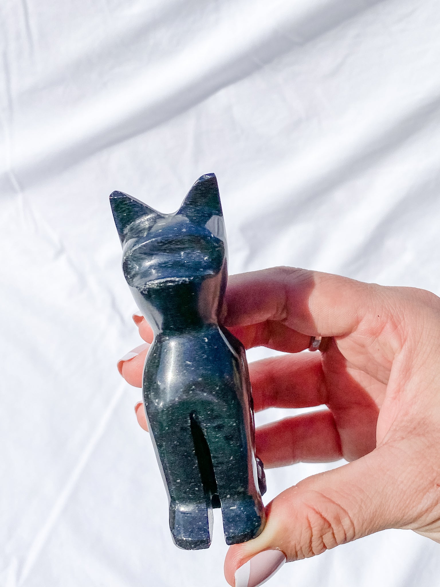 Black Onyx Carved Cat | Large