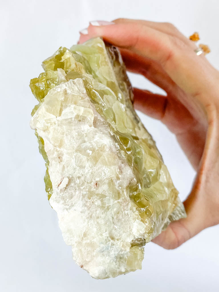 Green Calcite CutBase Natural 1.1kg