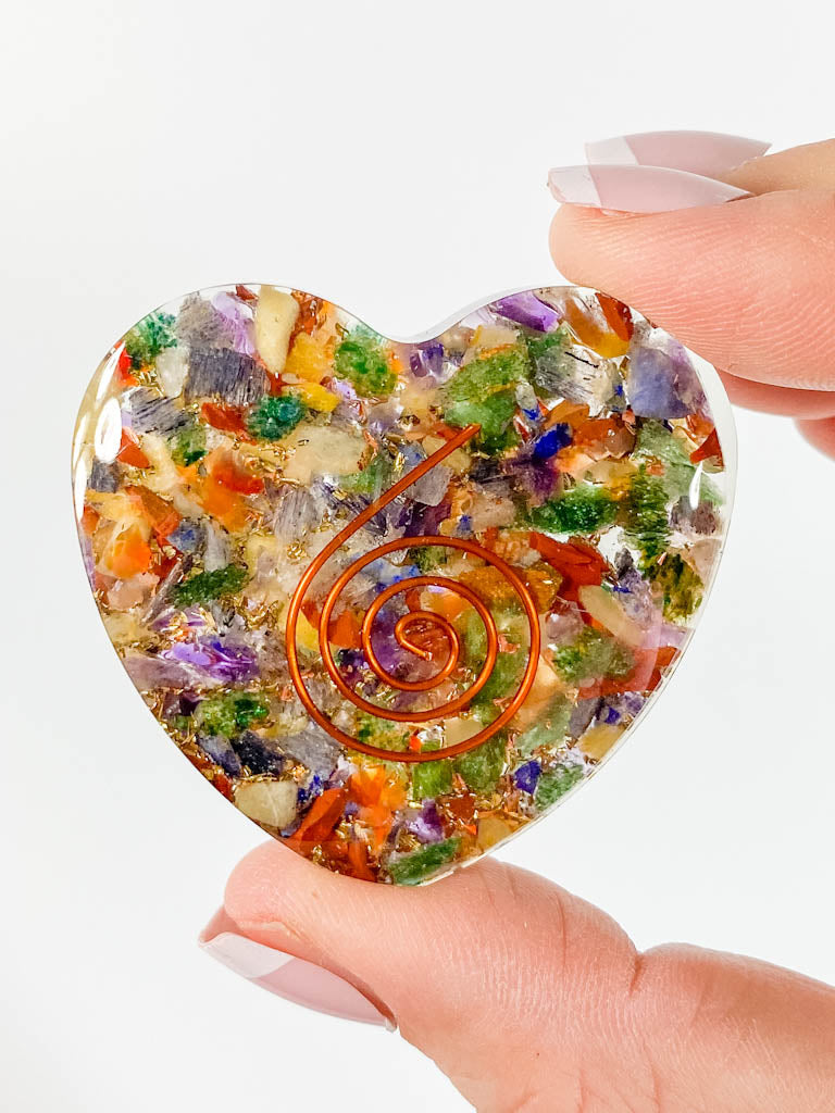 Orgonite Heart Mixed Stones | Medium