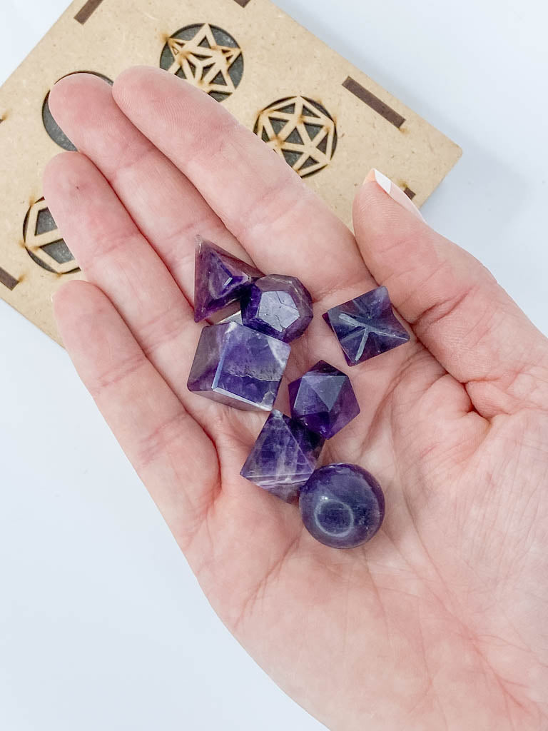 Platonic Solid Sacred Geometry Box | Amethyst