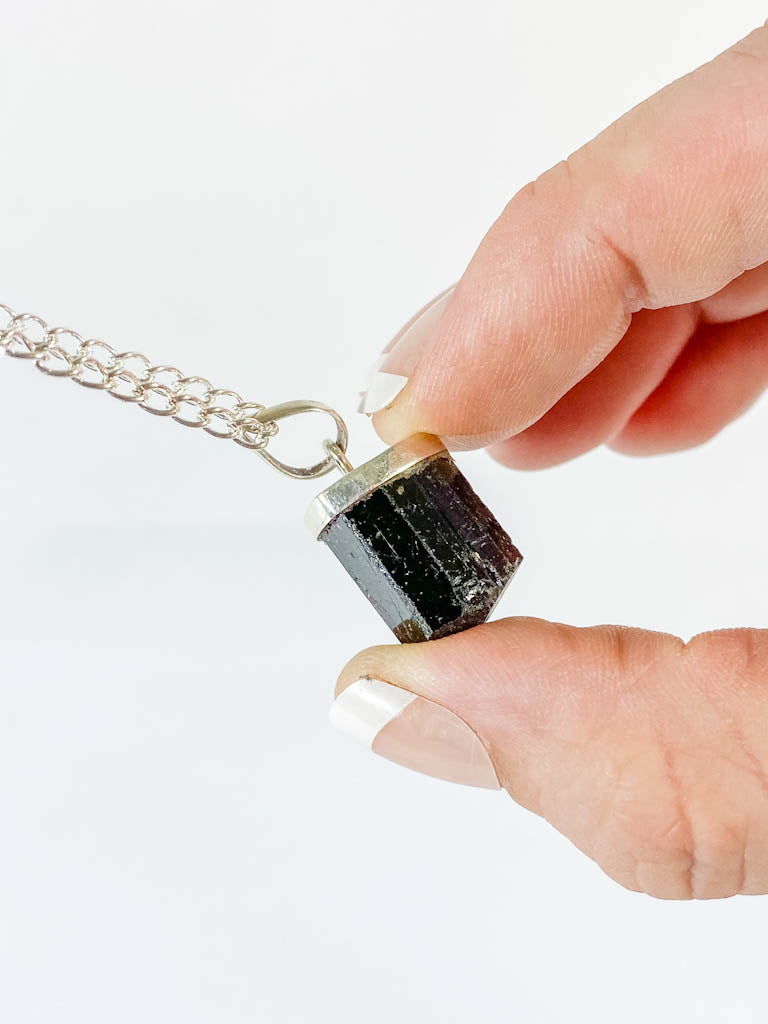 Black Tourmaline Natural Pendant Large