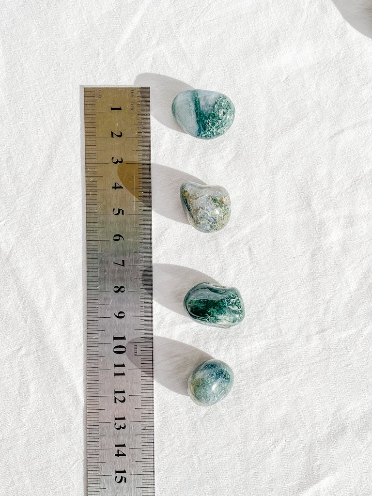 Green Moss Agate Tumbles | Small