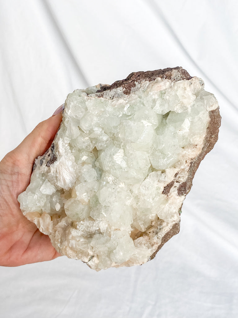 Green Apophyllite and StilBite Cluster 1.5kg