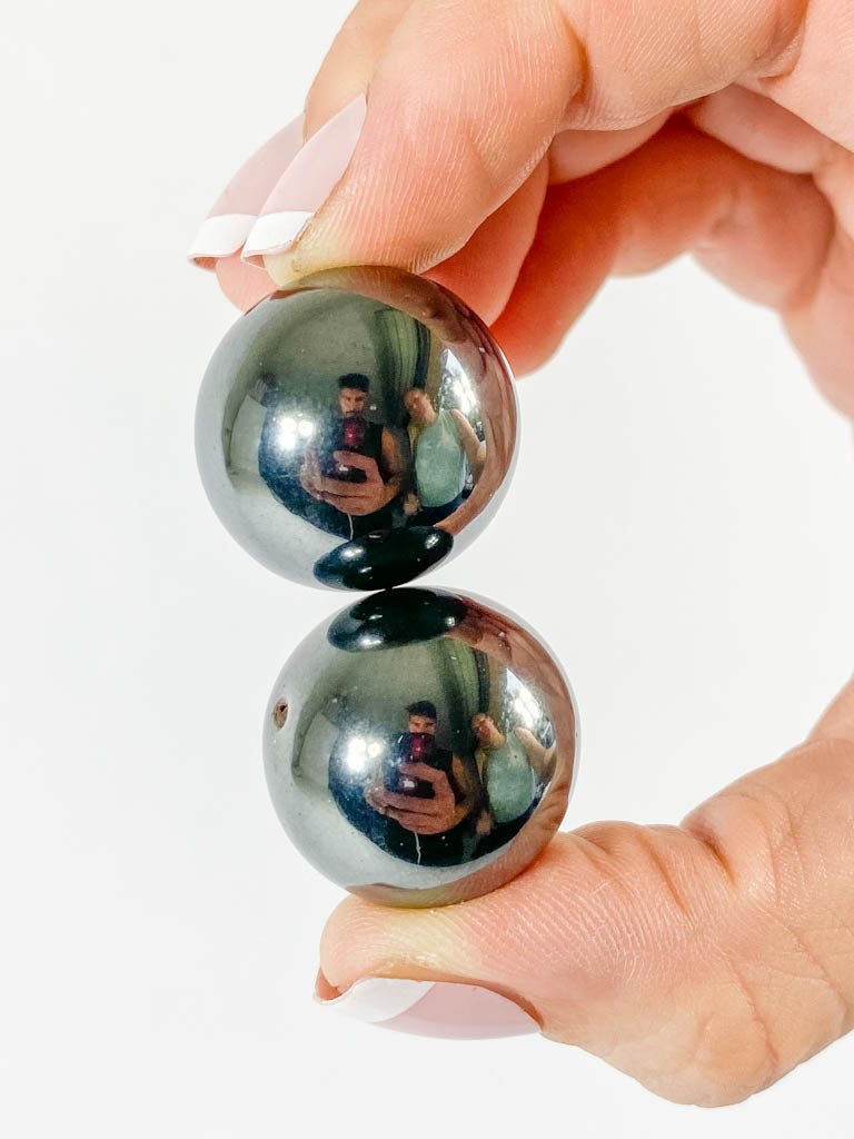 Magnetic Hematite Sphere Pair | Small