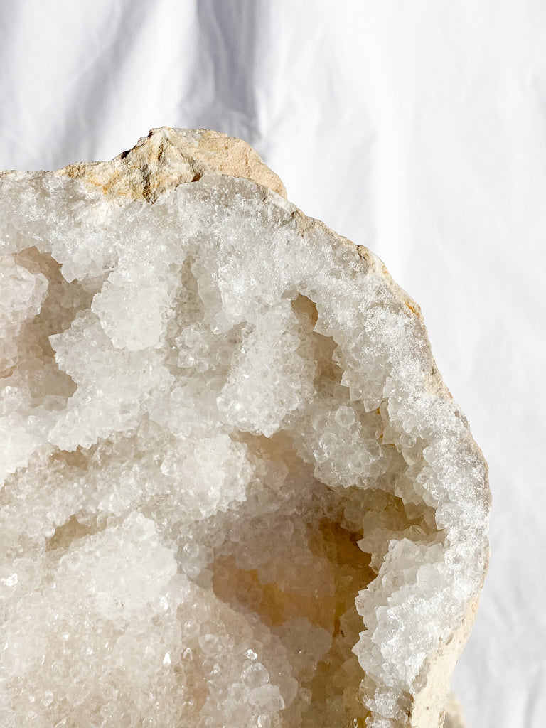 Clear Quartz and Calcite Geode Pair 3.4kg