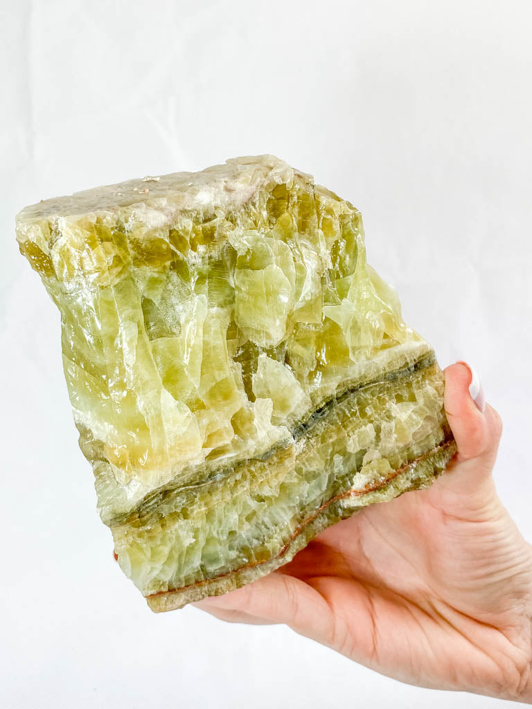 Green Calcite CutBase Natural 1.1kg