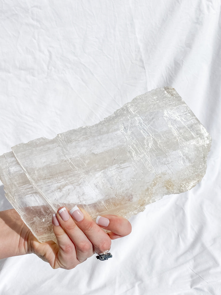 Selenite Gypsum Clear Slab 1.3kg